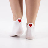 Sneakersocken für Damen | Rote Herz-Socken (3er-Set) - La Ballerina