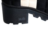 SUEI | CHELSEA BOOTS aus wattierten Termo 3D-gedruckten Stoffen | Farbe schwarz-weiß-orange | Made in Italy - La Ballerina