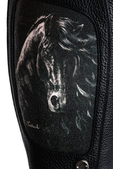 SUEI | Damenstiefel mit aufgedruckten Strahleneinsätzen und Horsework-Print | Farbe Schwarz | Made in Italy - La Ballerina