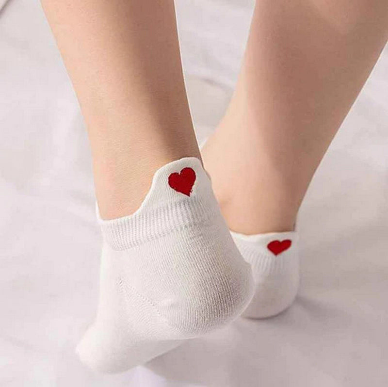 Sneakersocken für Damen | Rote Herz-Socken (3er-Set) Socken France Socken 