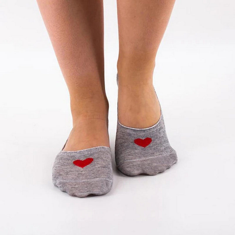 Sneakersocken für Damen | Unsichtbare Socken mit Herzmuster (5er-Set) - La Ballerina