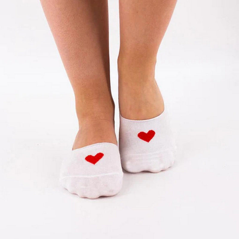 Sneakersocken für Damen | Unsichtbare Socken mit Herzmuster (5er-Set) - La Ballerina